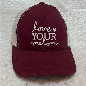 Love Your Melon Maroon and White Cap